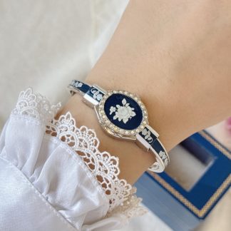 Gold Enamel Floral Women's Watch